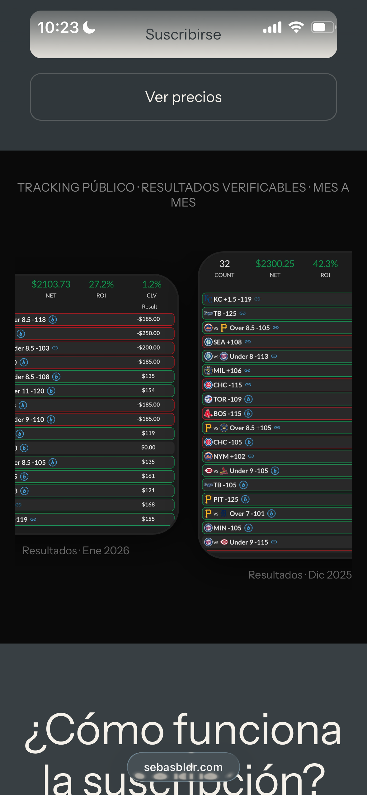 Sebasbldr — BetStamp monthly record on phone